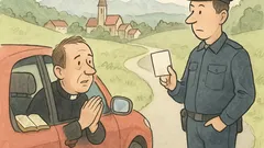 Vic: Policist ustavi duhovnika—pokora 300 kun?