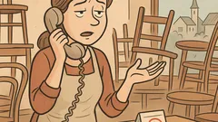 Vic: Telefon zazvoni—mizo za osem, prosim!