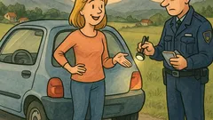 Vic: Policist ustavi blondinko na cesti…