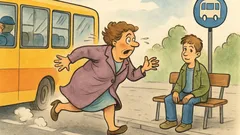 Vic: Srednjeletna gospa teče za avtobusom