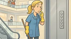 Vic: Blondinka čistilka in dvigalo brez konca