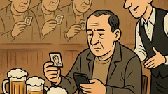 Vic: Moški v gostilni gleda ženino sliko