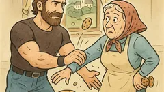 Vic: Chuck Norris ujame babico s piškoti...