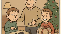 Vic: Oče pripravi božična darila sinovoma