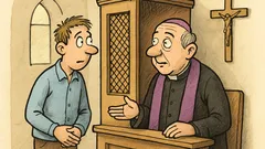 Vic: Mladenič pride v cerkev k spovedi