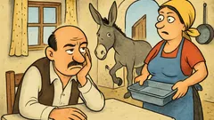 Vic: Mujo sedi za mizo in vpraša